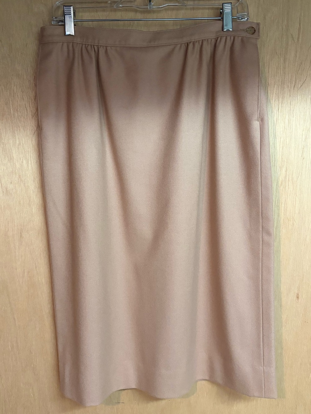 Vintage Pendleton Camel 100% Virgin Wool Midi Skirt